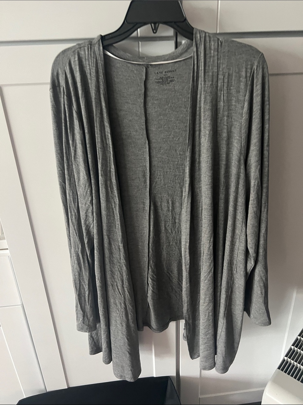 Lane Bryant Heather Gray Open-Front Draped Cardigan